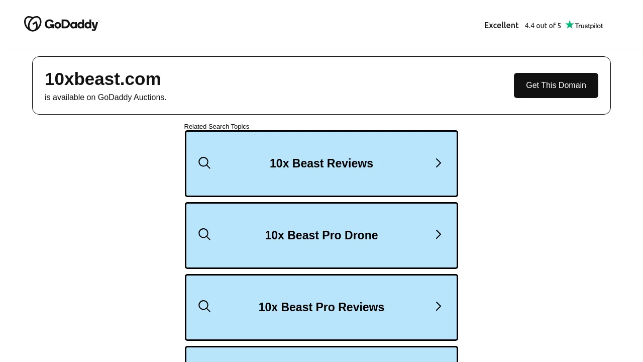 Screenshot of 10XBEAST website