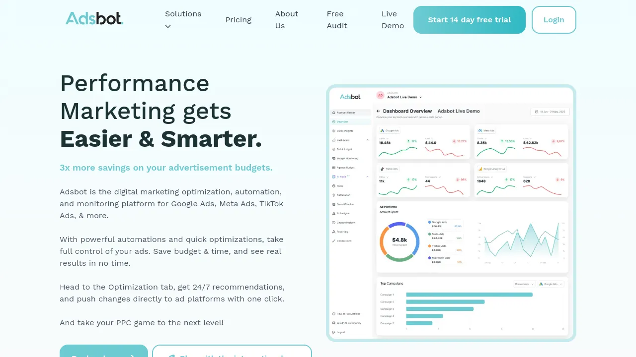 Screenshot of Adsbot website
