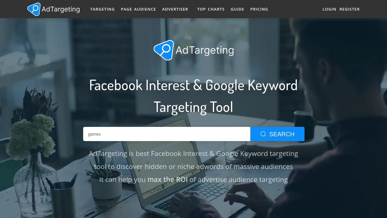 Screenshot of AdTargeting website