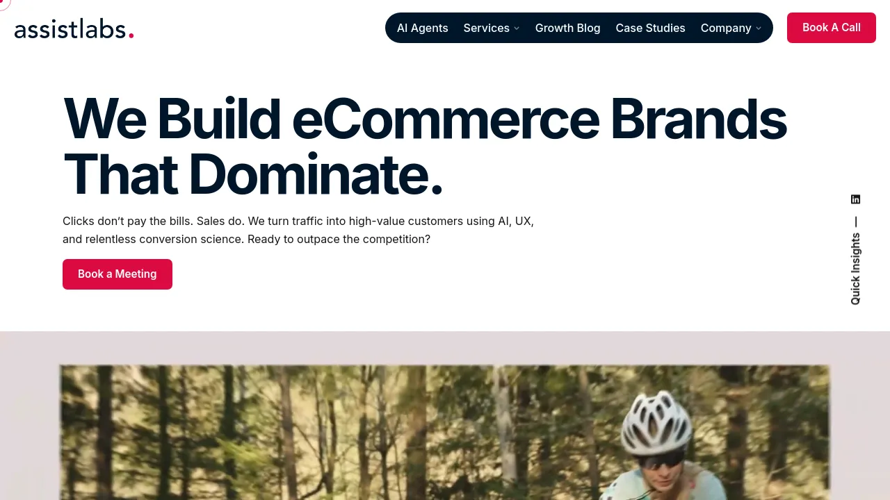 Screenshot of AI Assistants for eCommerce website