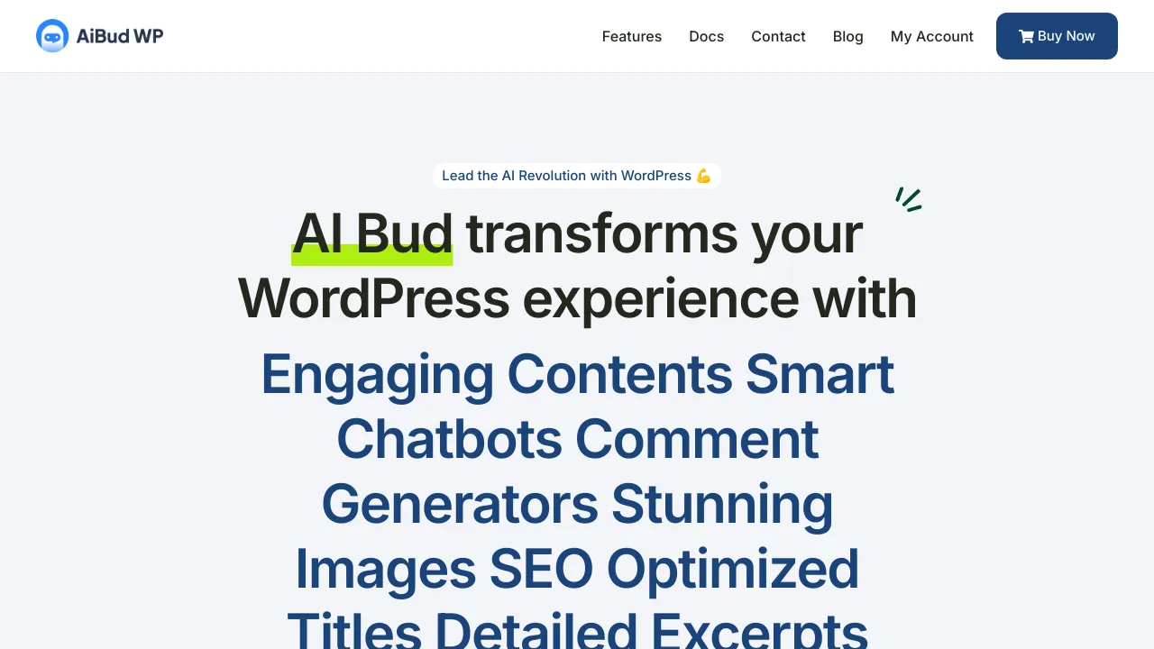 Screenshot of AI Bud website