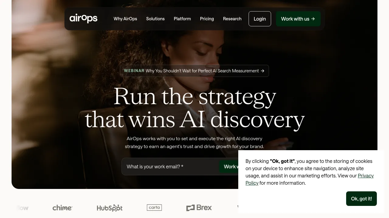 Screenshot of AirOps website