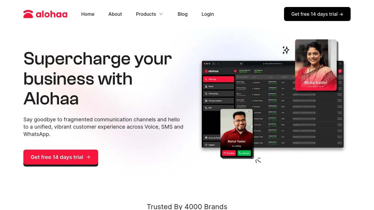 Screenshot of Alohaa website