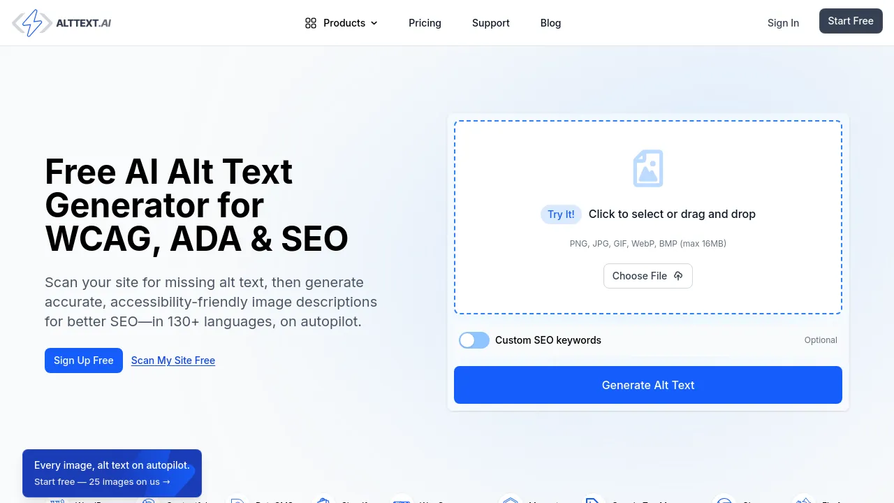 Screenshot of AltText.ai website