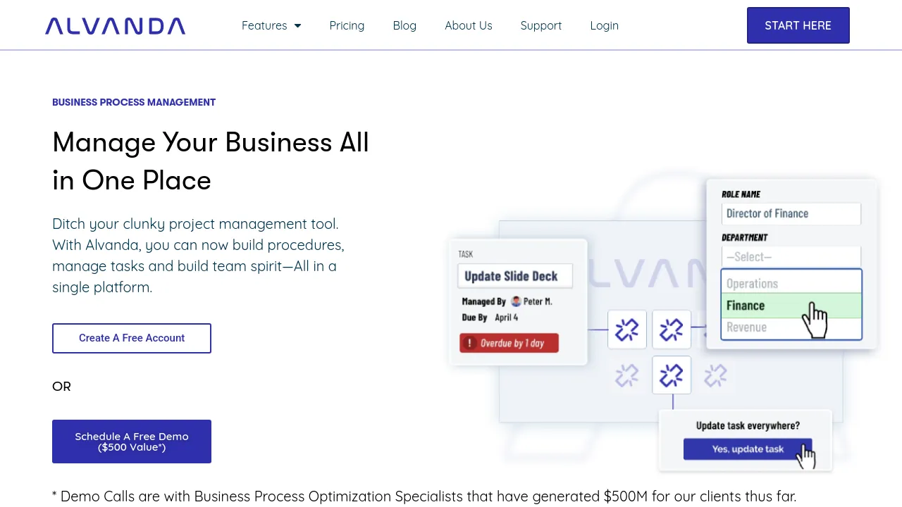Screenshot of Alvanda website