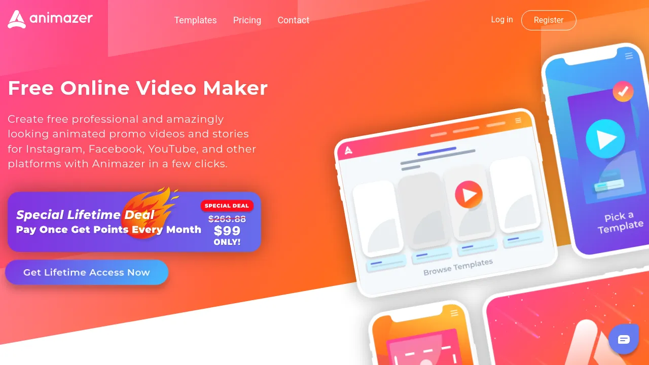 Screenshot of Animazer website