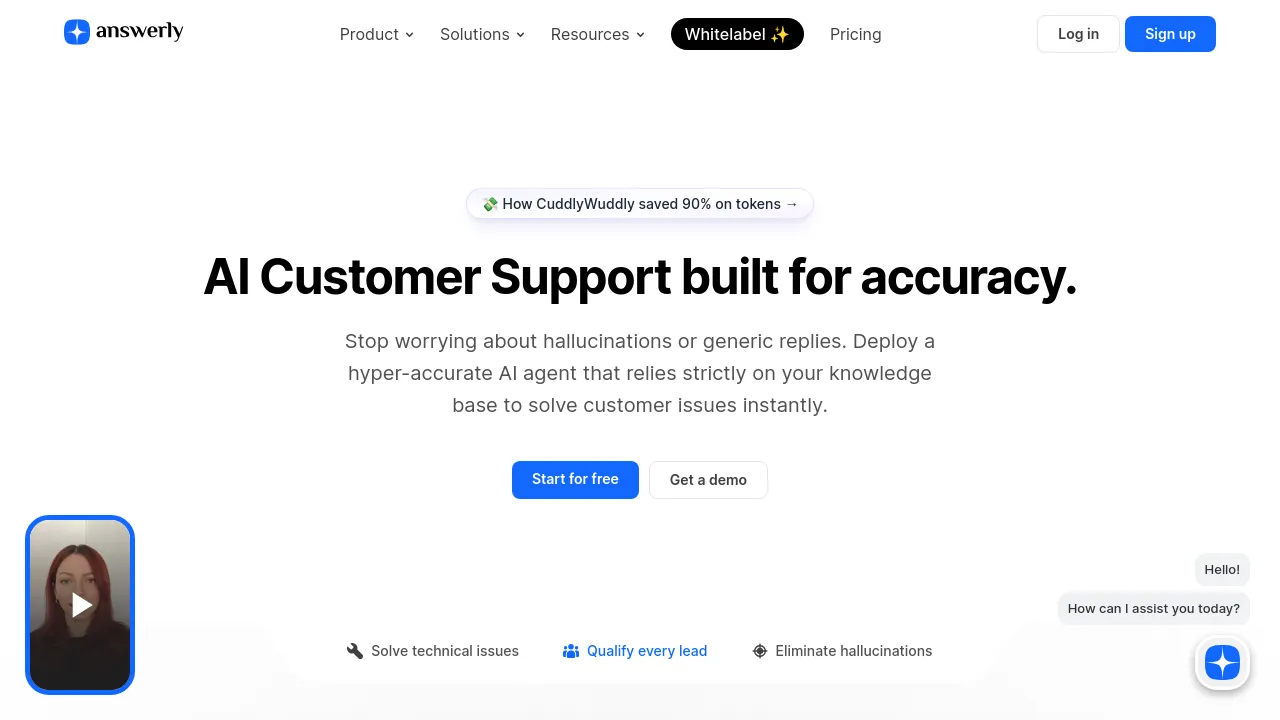Screenshot of the Answerly website