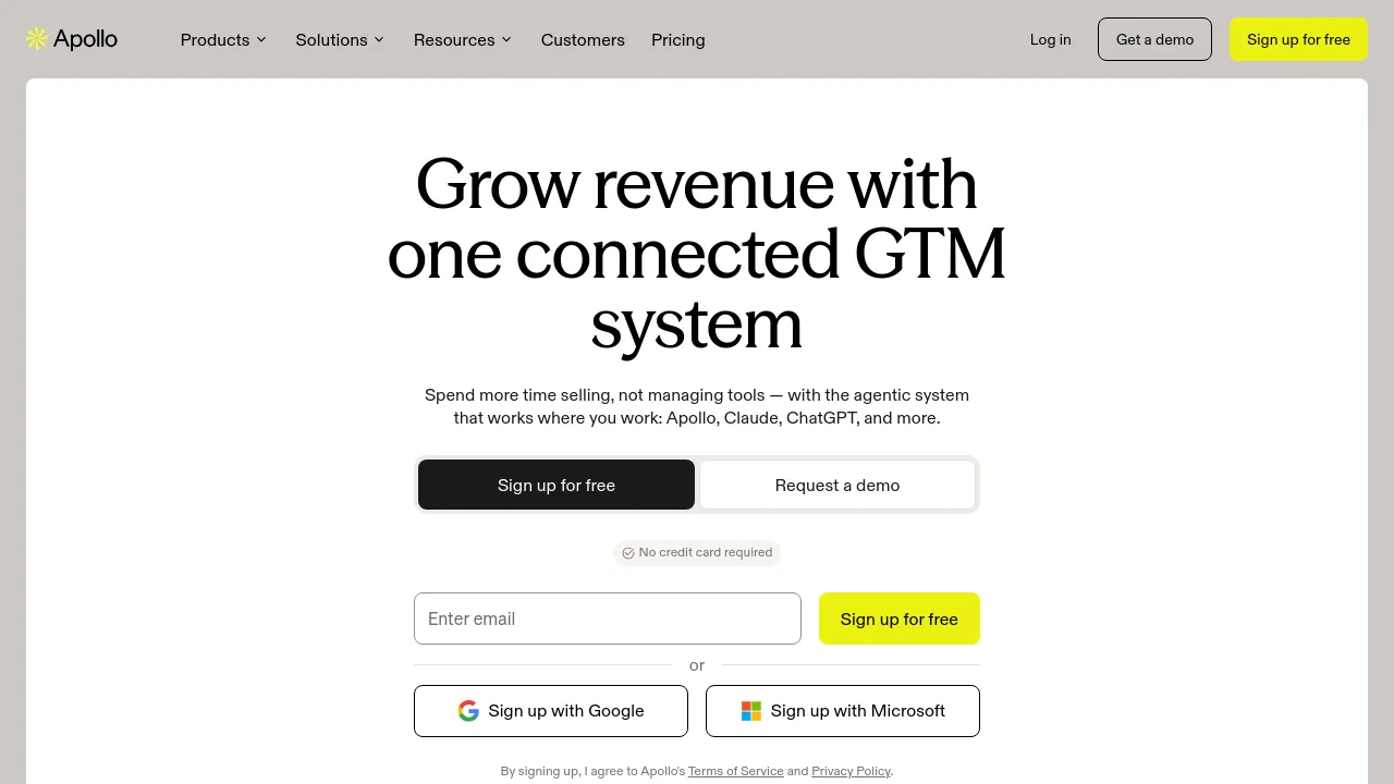 Screenshot of Apollo website