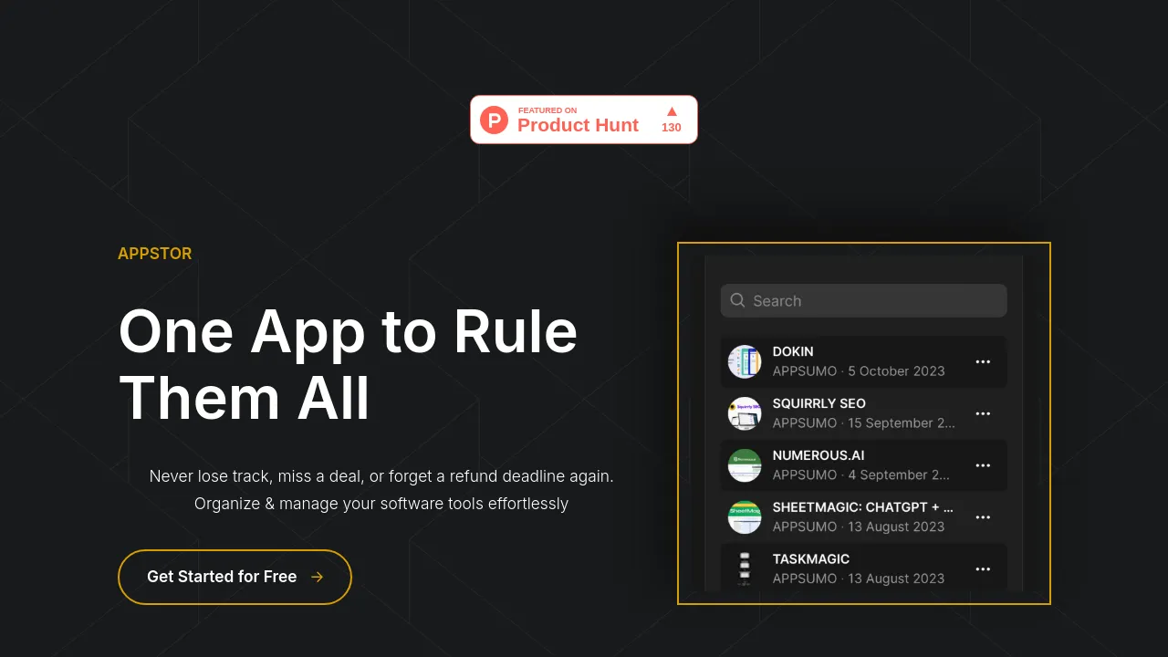 Screenshot of APPSTOR website