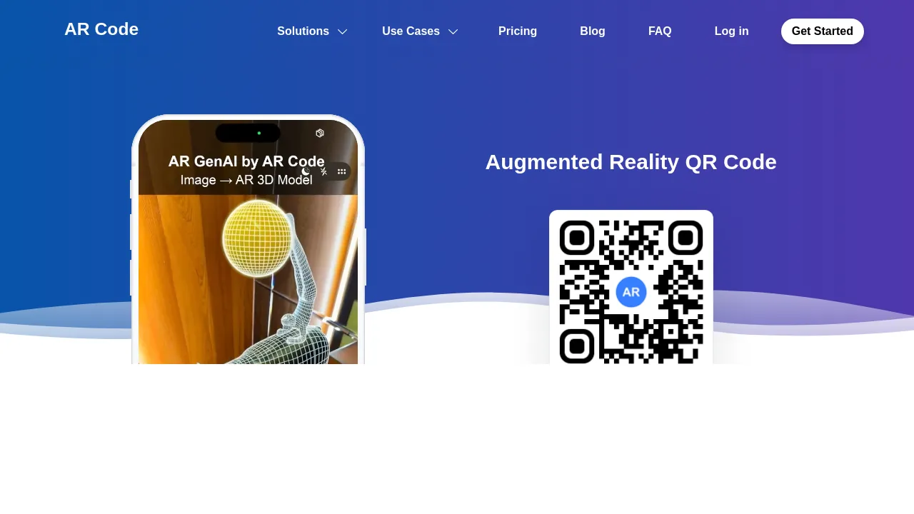 Screenshot of AR Code website