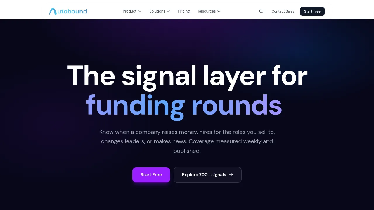 Screenshot of Autobound website