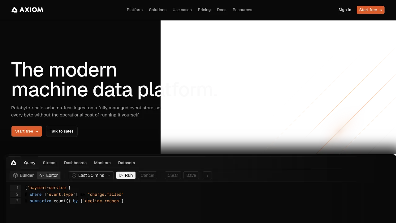 Screenshot of Axiom website