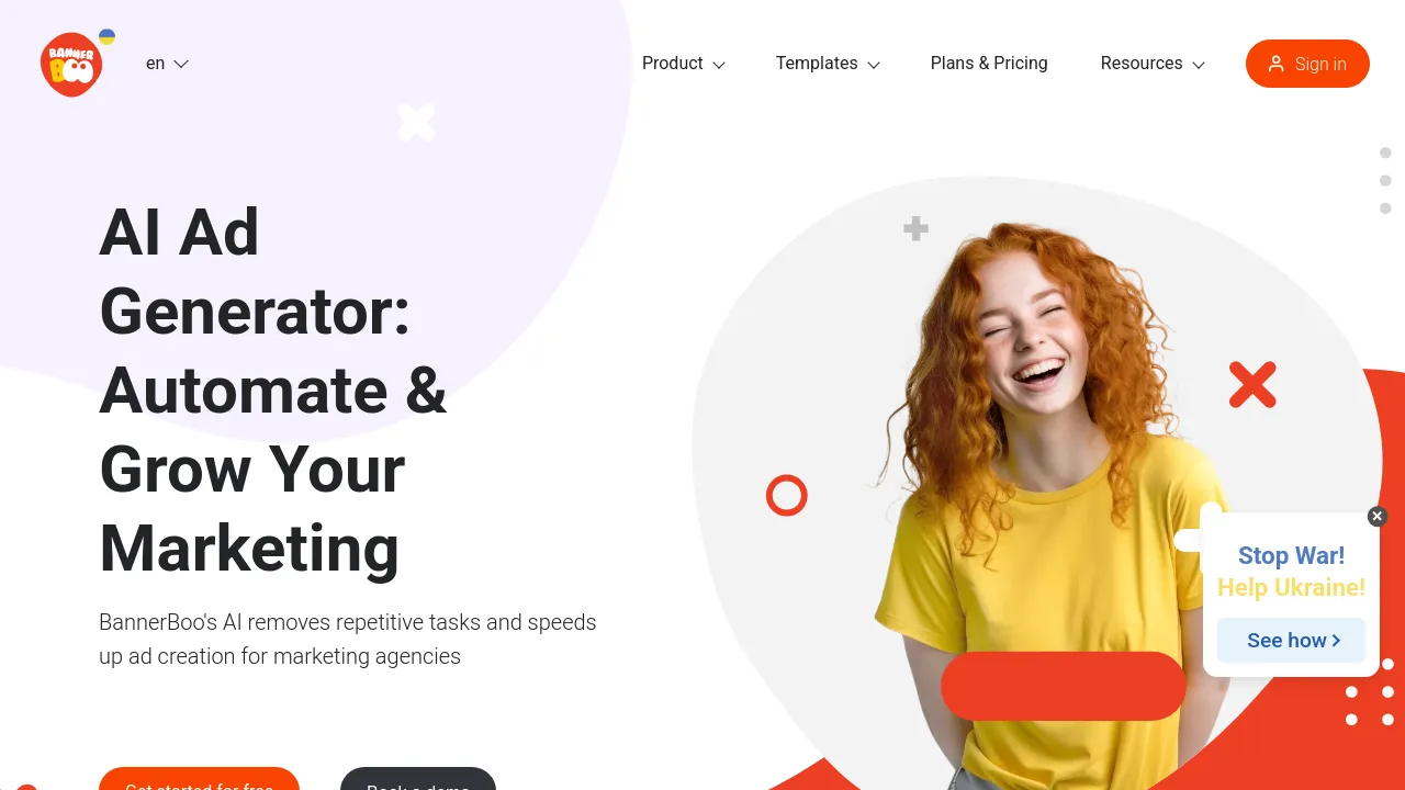 Screenshot of BannerBoo website