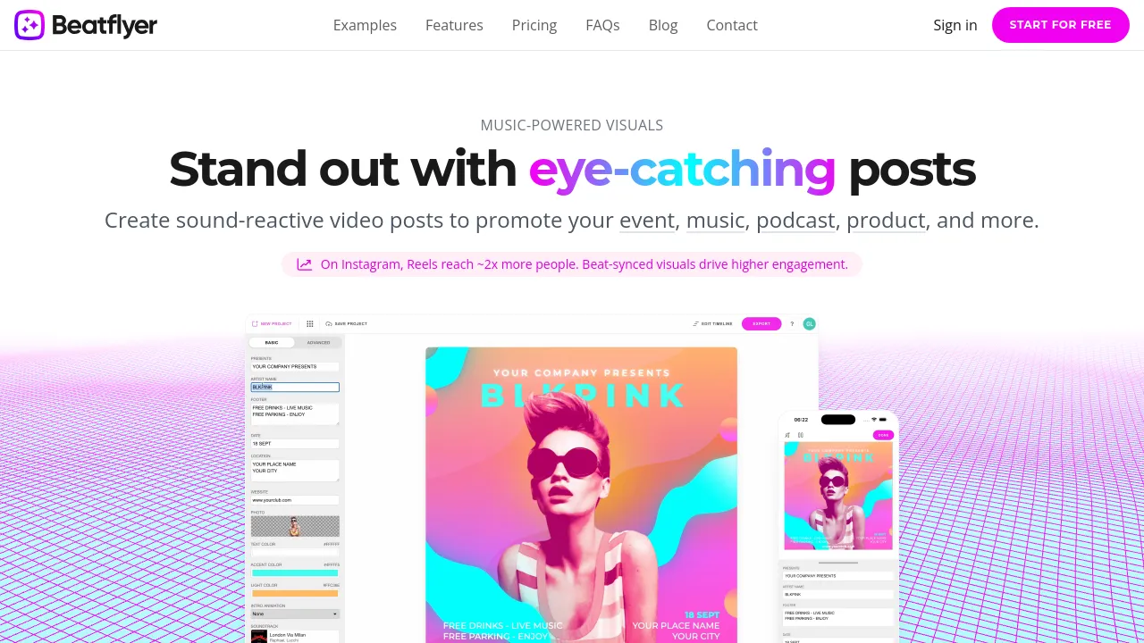 Screenshot of Beatflyer website