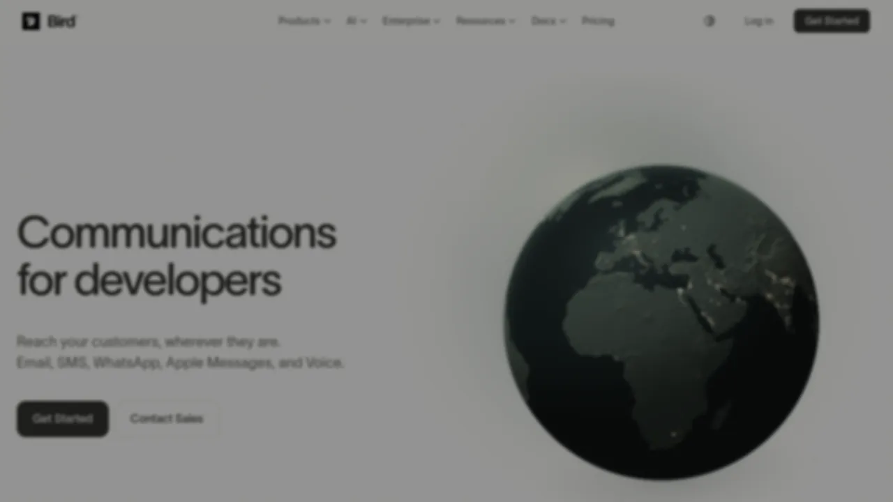 Screenshot of Bird website
