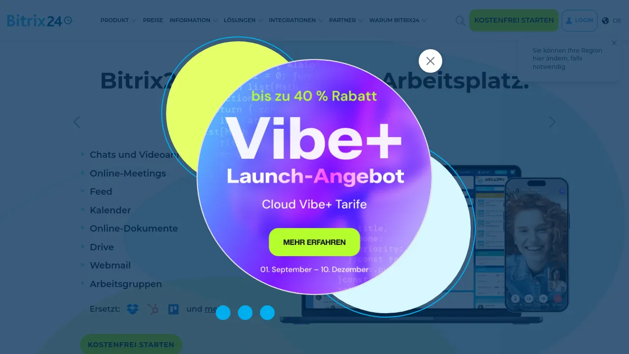 Screenshot of Bitrix24 website