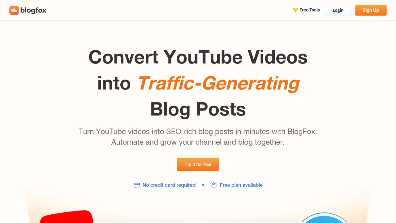 Screenshot of BlogFox website