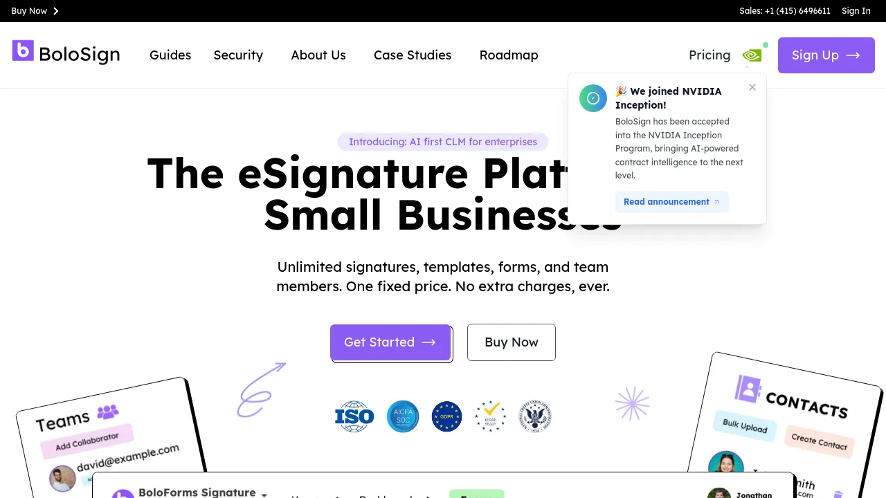 Screenshot of BoloForms website