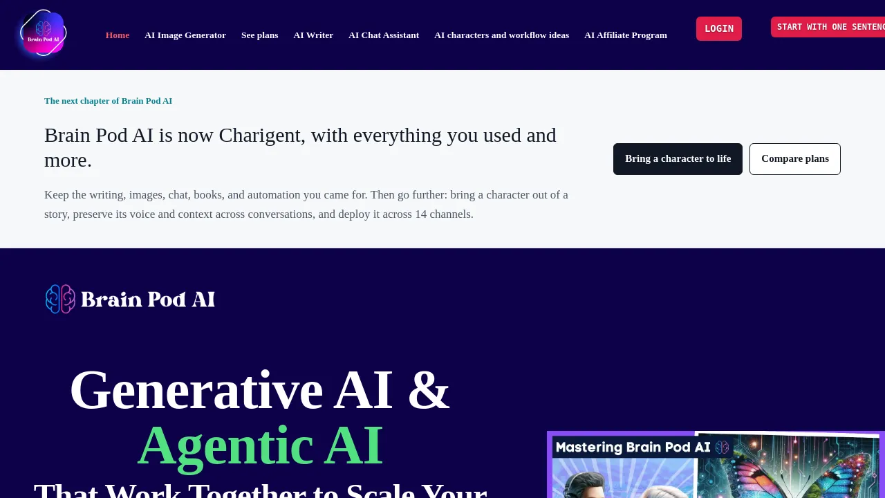 Screenshot of Brain Pod AI website