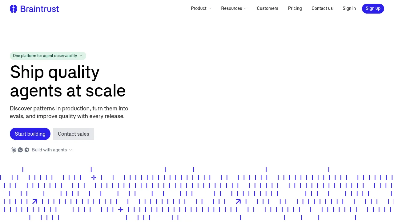 Screenshot of Braintrust website