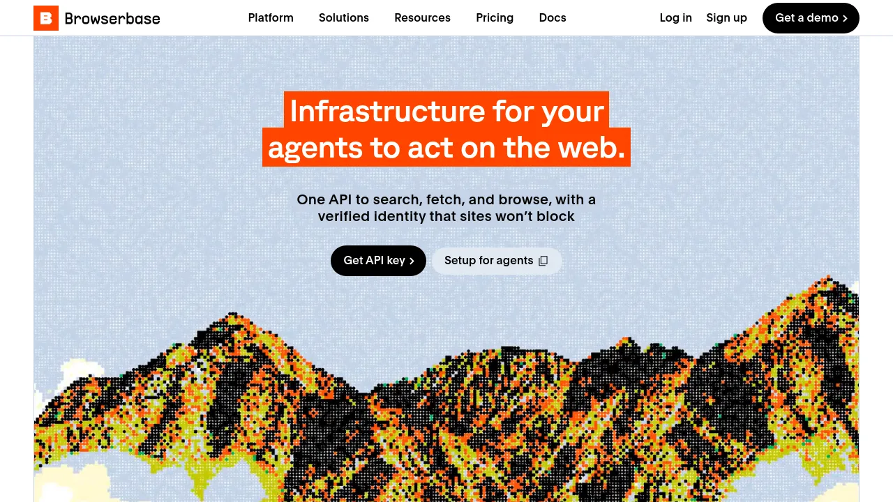 Screenshot of Browserbase website