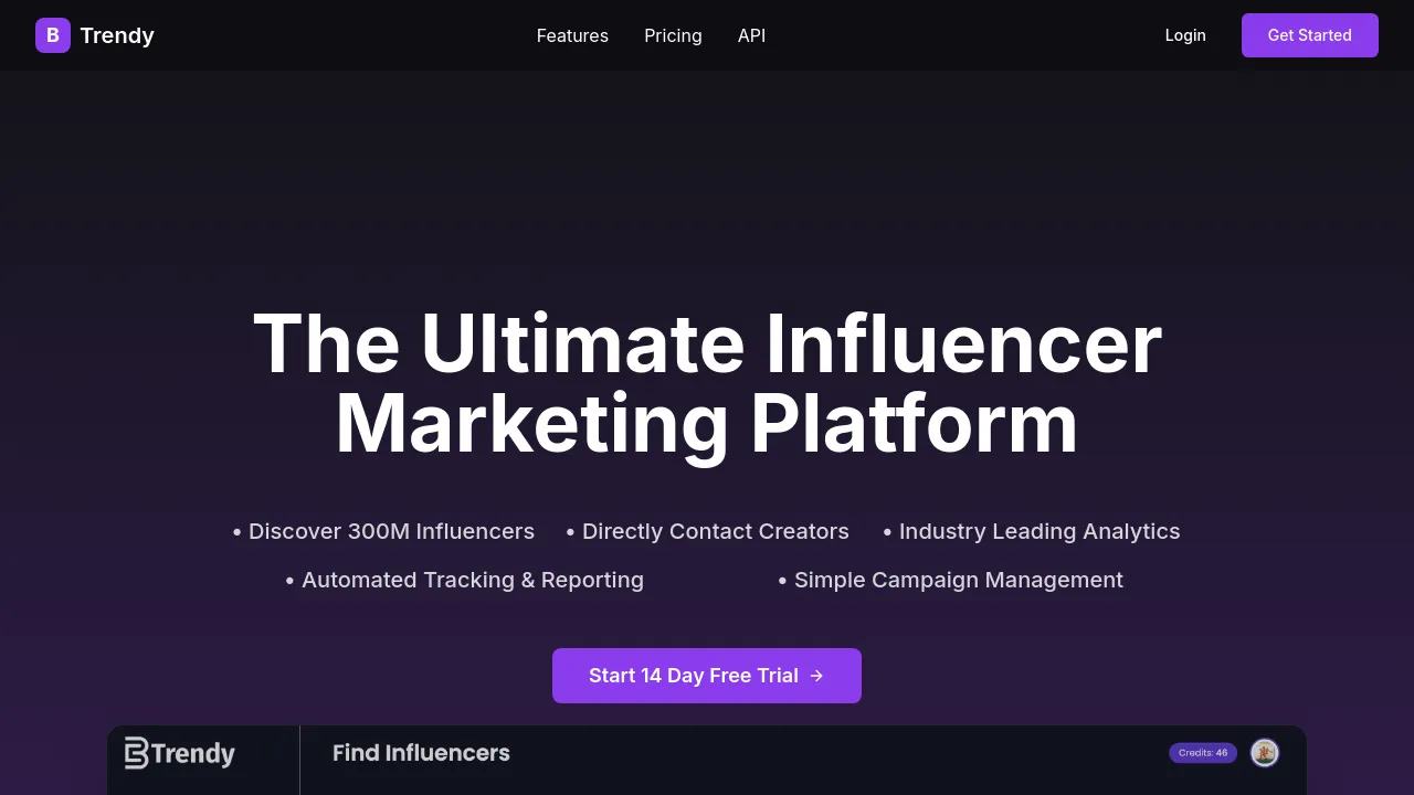 Screenshot of Btrendy website