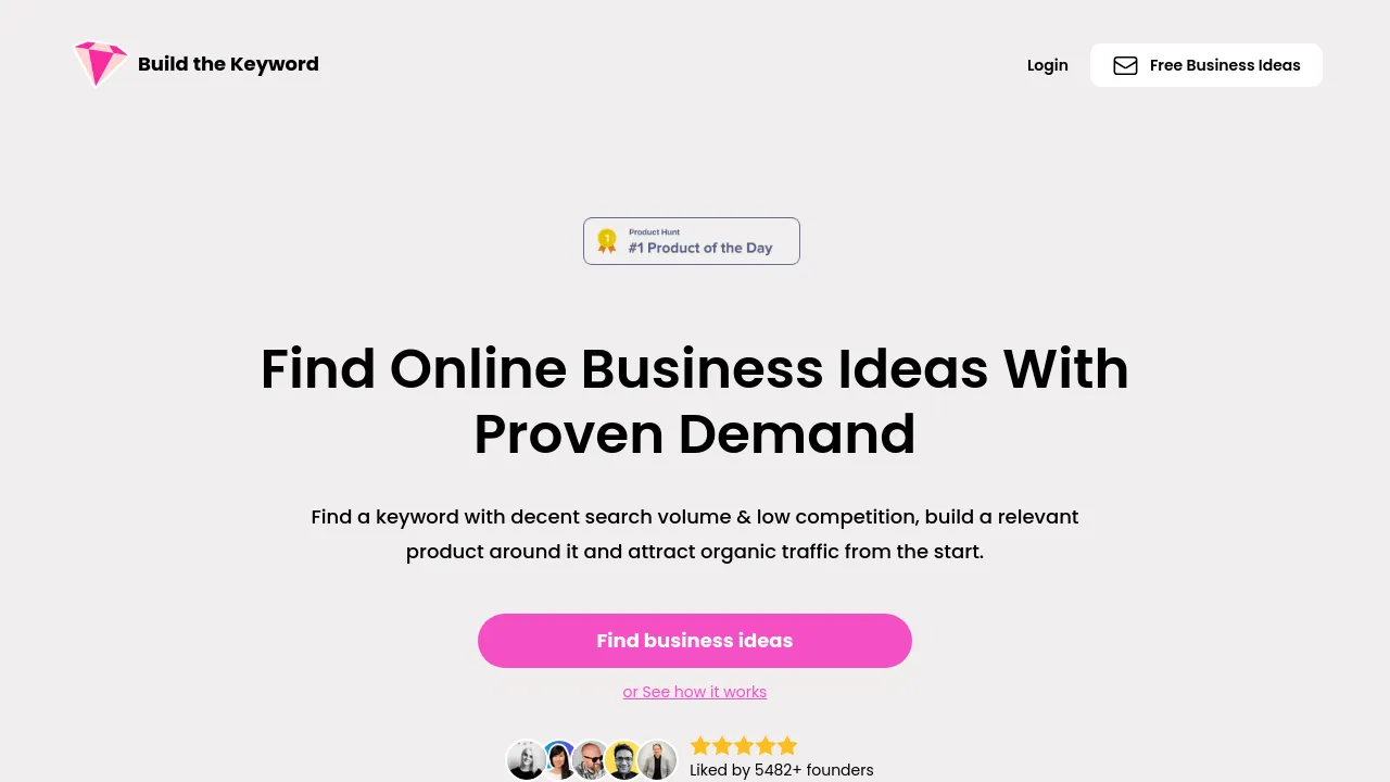 Screenshot of Build the Keyword website
