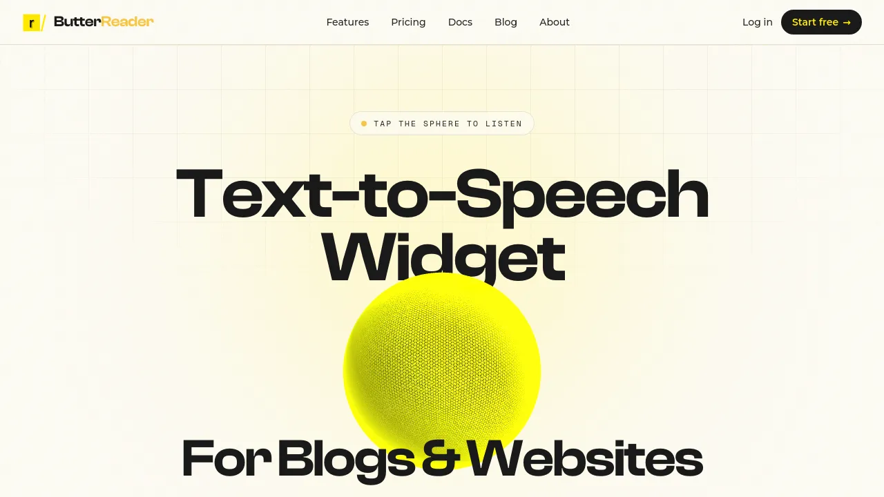 Screenshot of ButterReader website