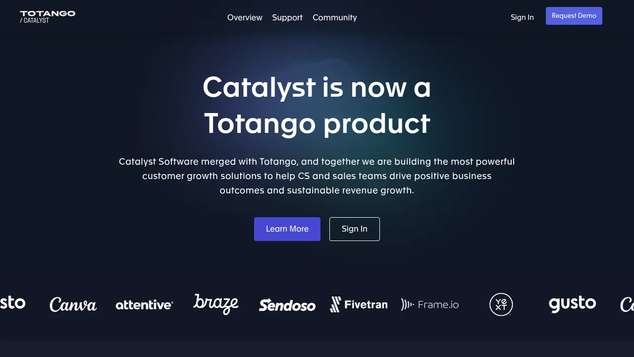 Screenshot of Catalyst website