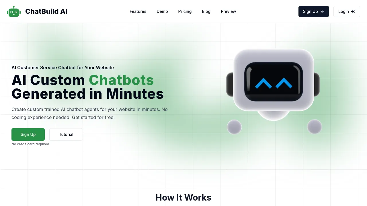 Screenshot of ChatBuild AI website