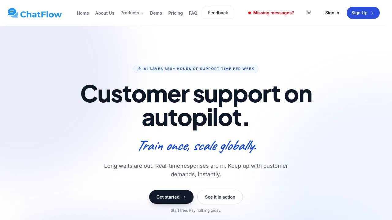 Screenshot of ChatFlow website