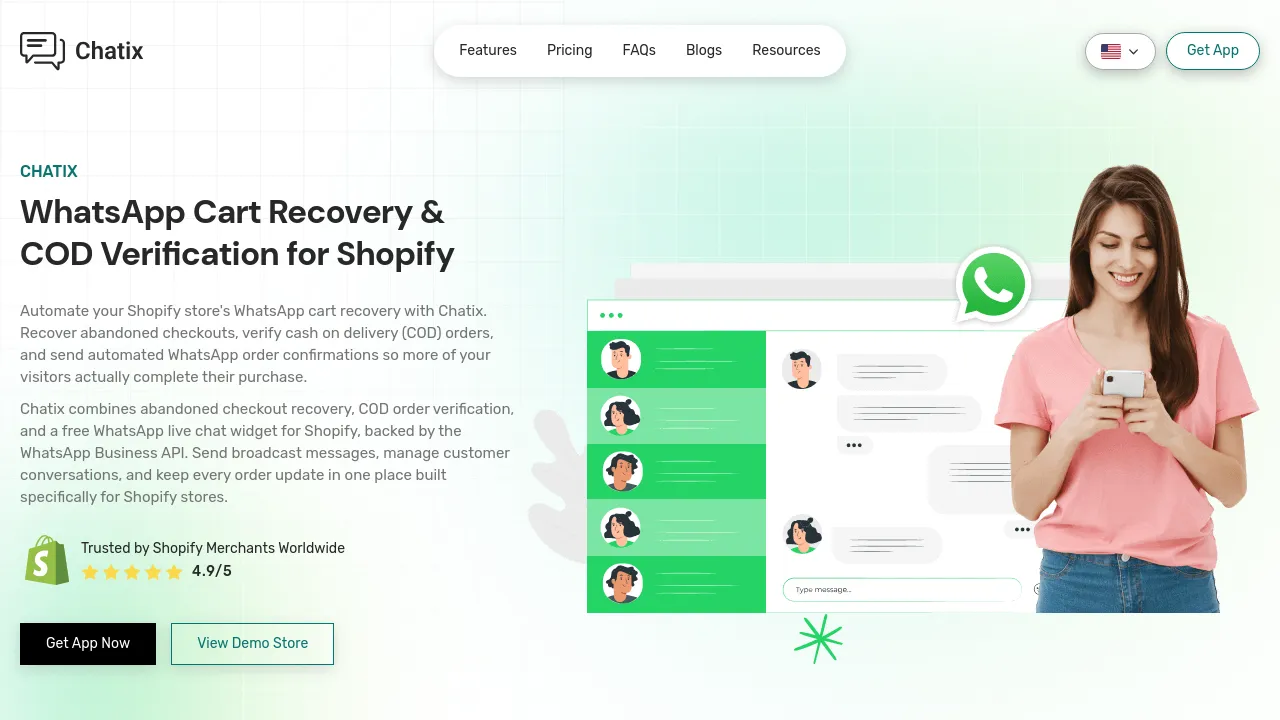 Screenshot of Chatix website