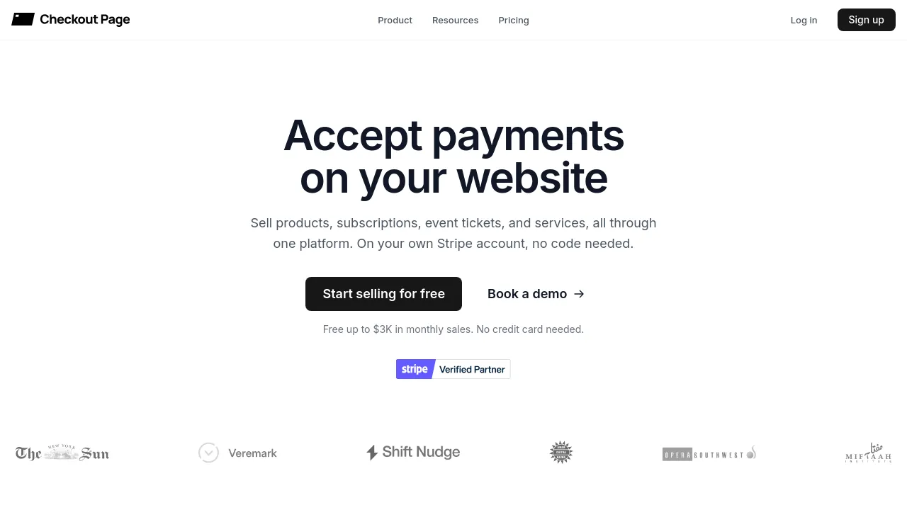 Screenshot of Checkout Page website