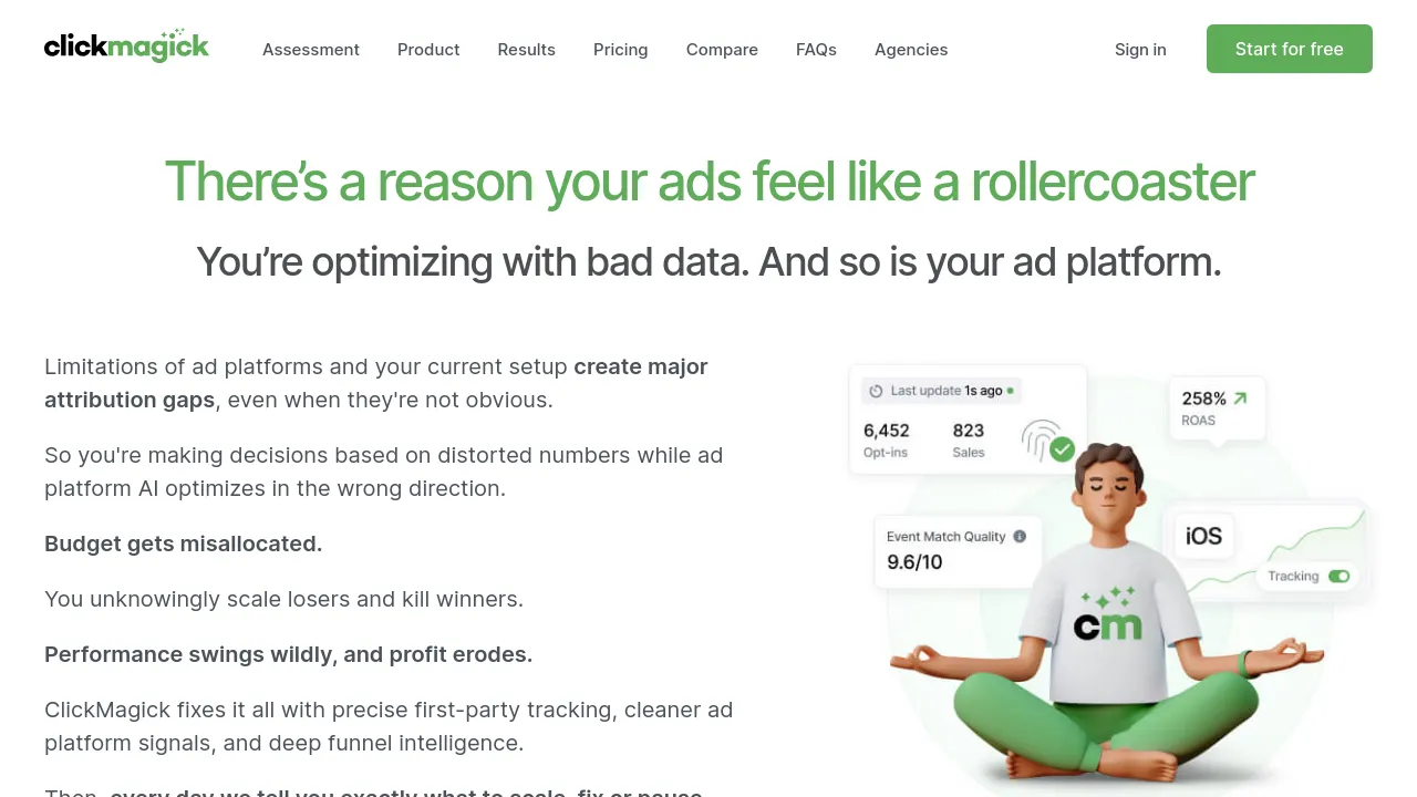 Screenshot of ClickMagick website
