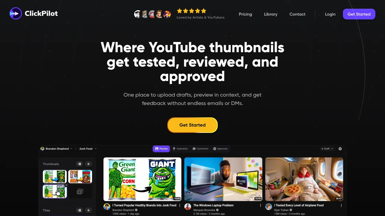 Screenshot of ClickPilot website