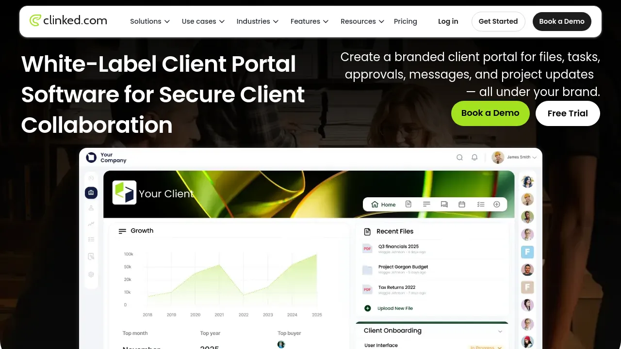 Screenshot of Clinked website