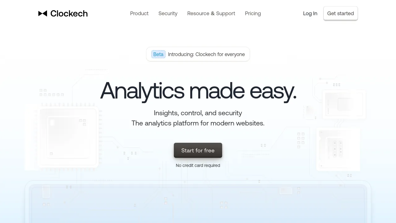 Screenshot of Clockech website