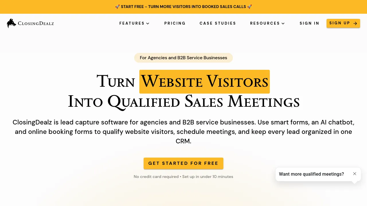 Screenshot of ClosingDealz website