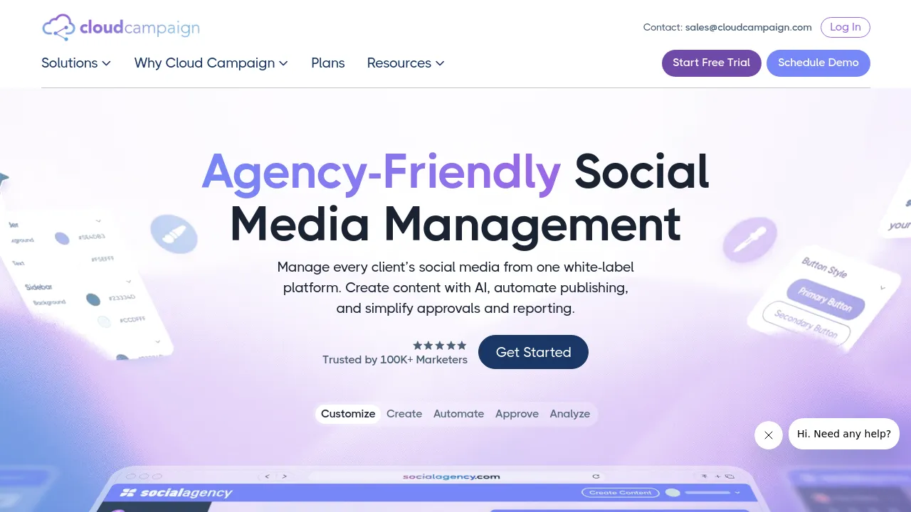 Screenshot of Cloud Campaign website