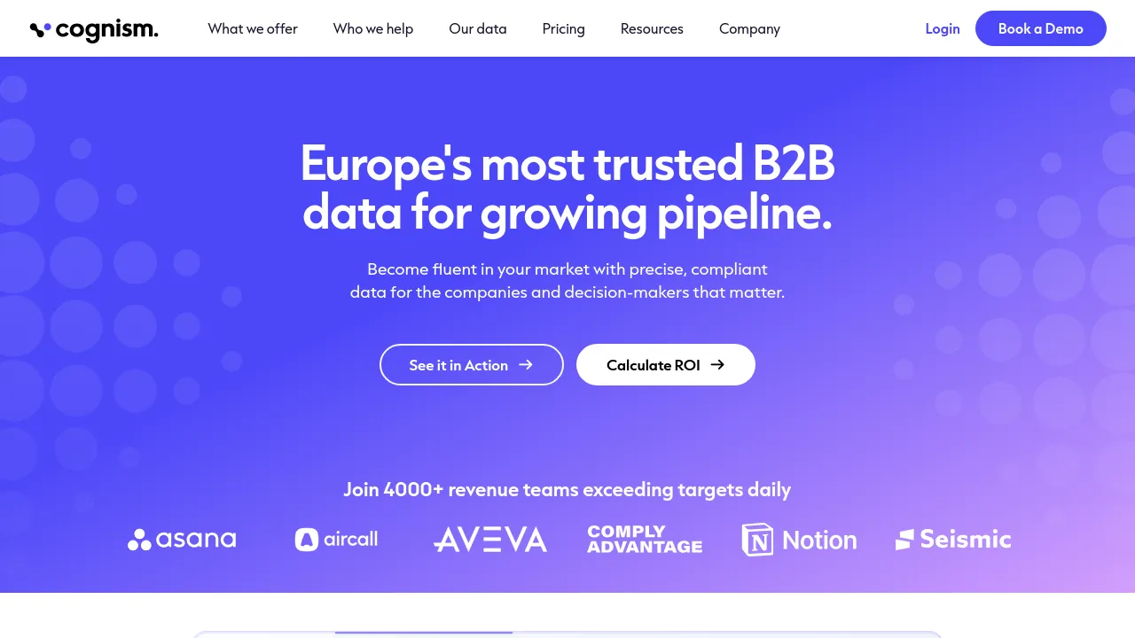 Screenshot of Cognism website