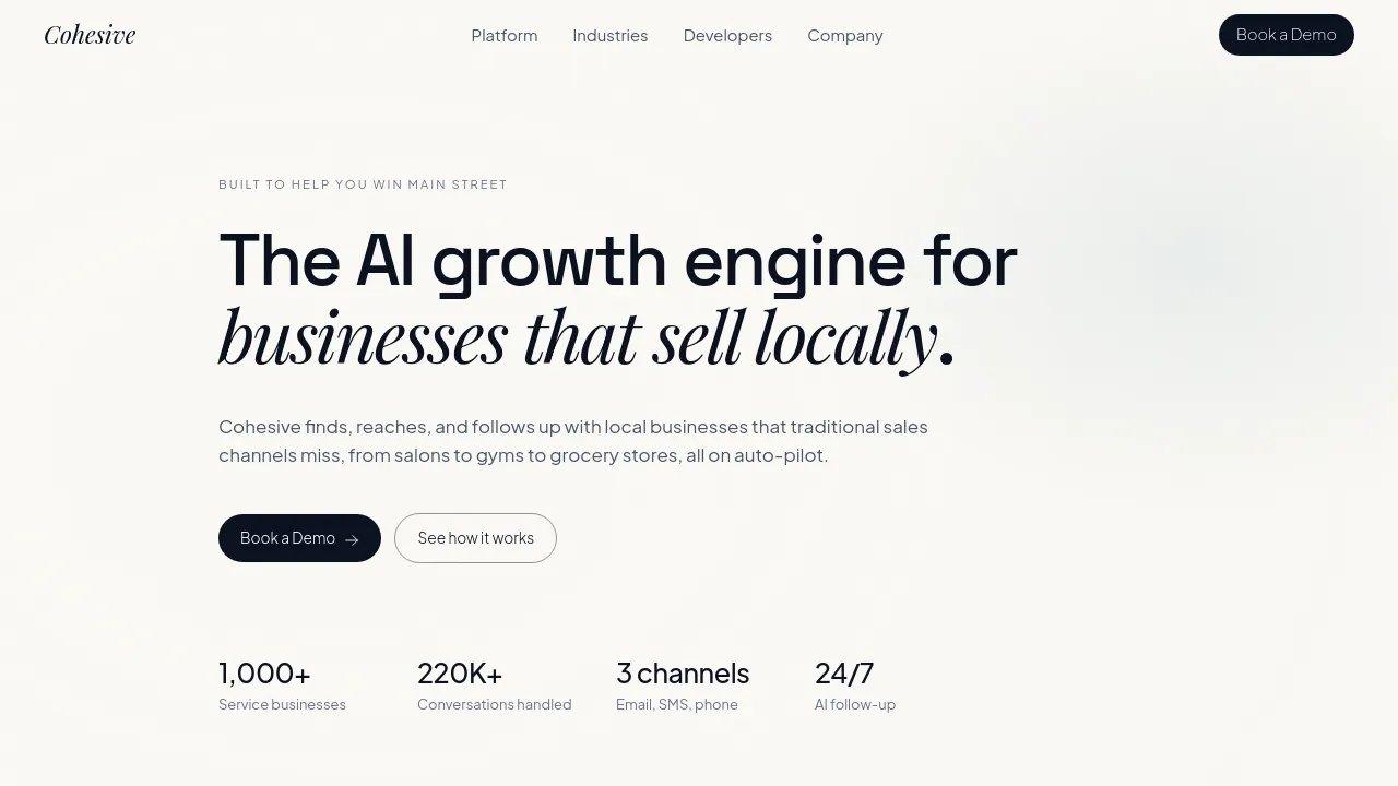 Screenshot of Cohesive website