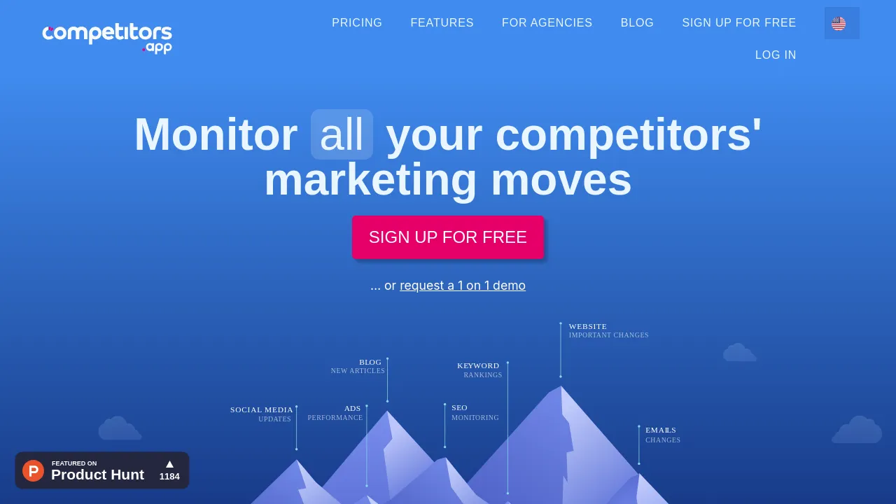 Screenshot of the Competitors App website