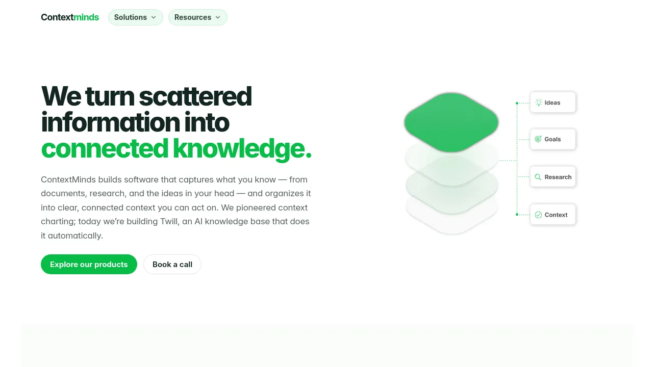 Screenshot of Contextminds website