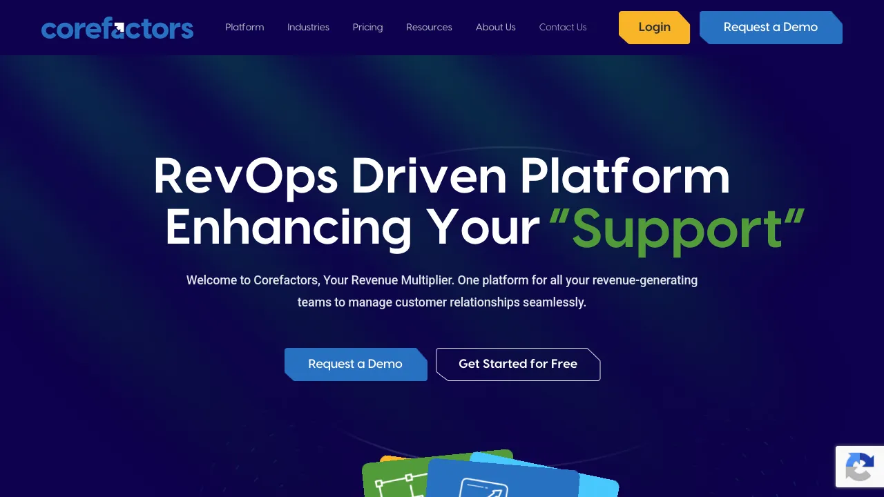 Screenshot of Corefactors website