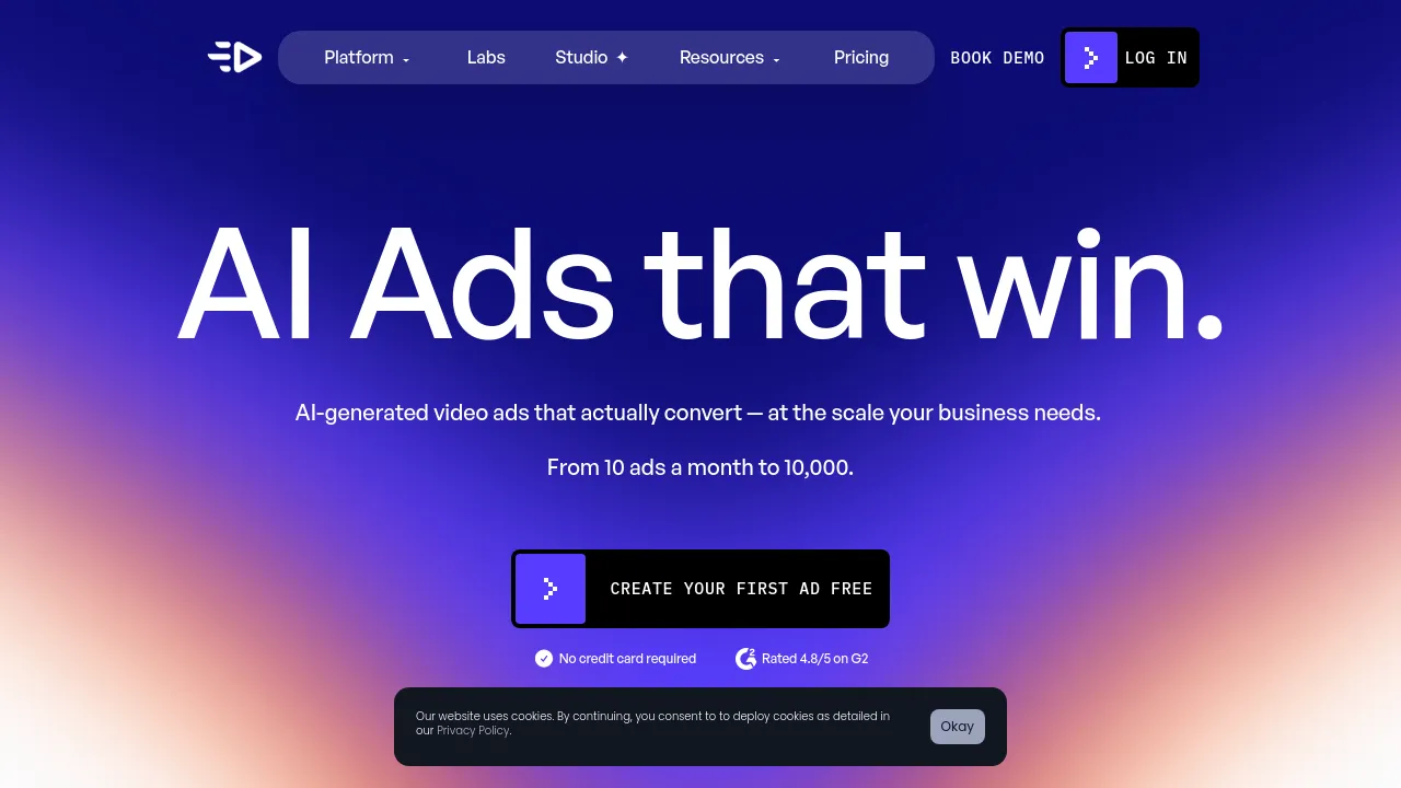 Screenshot of Creatify website