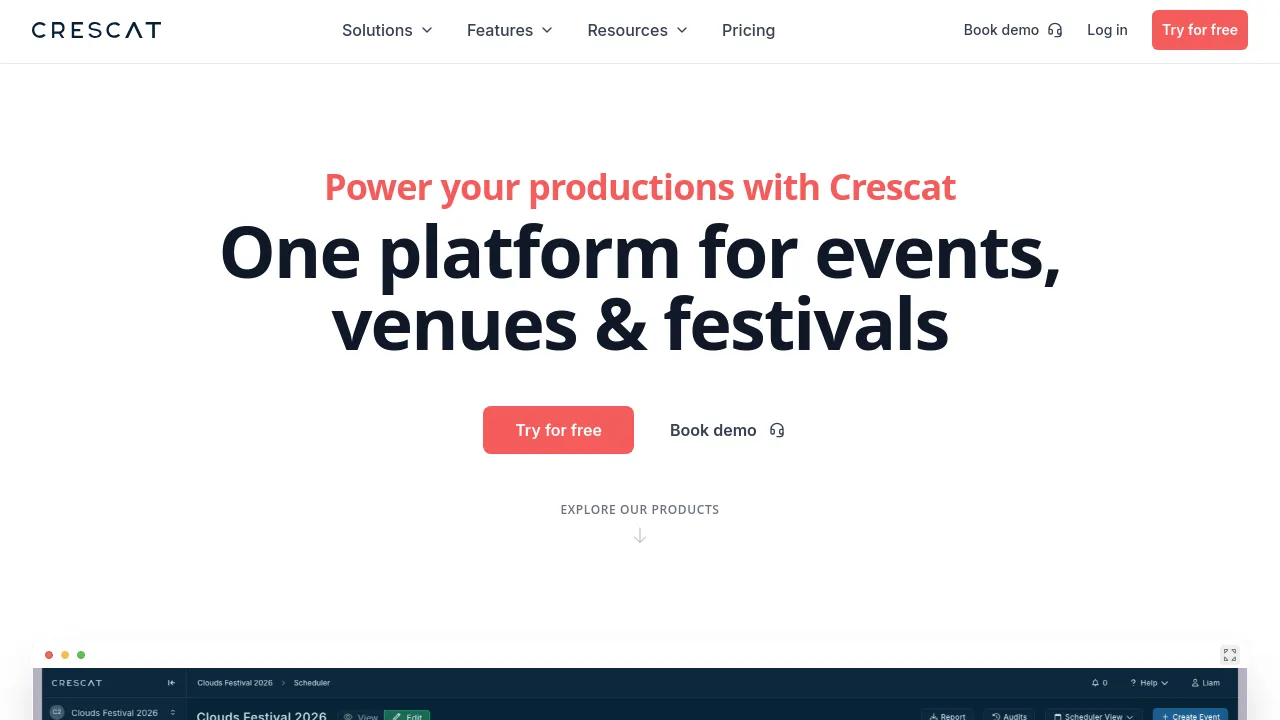 Screenshot of Crescat website