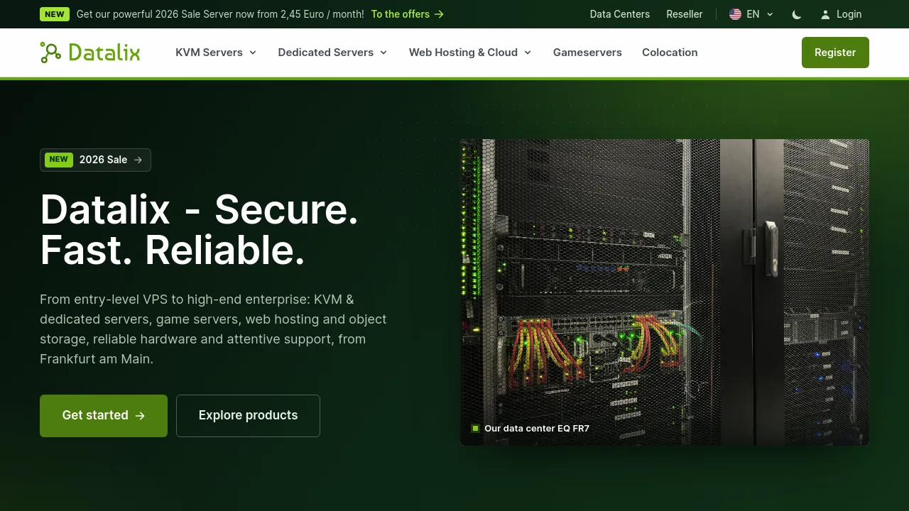 Screenshot of Datalix website