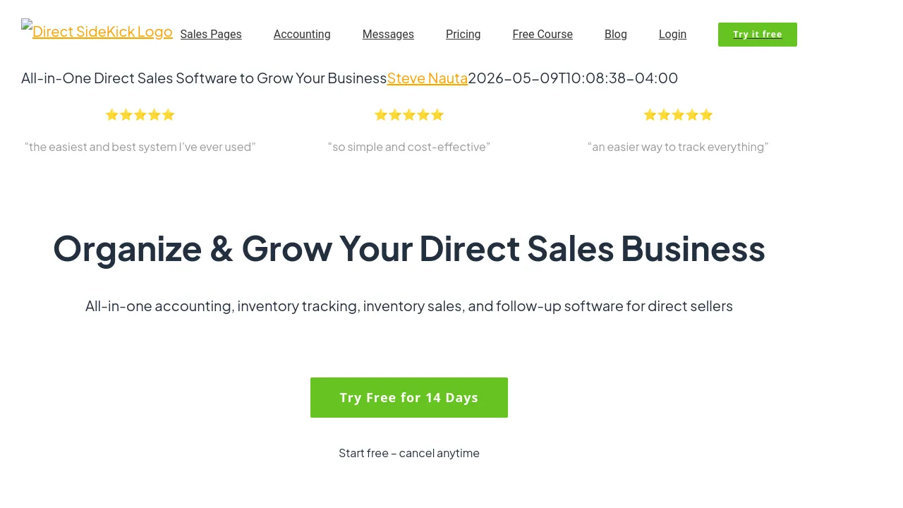 Screenshot of Direct Sidekick website