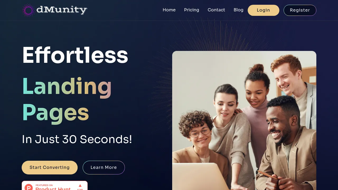 Screenshot of dMunity website