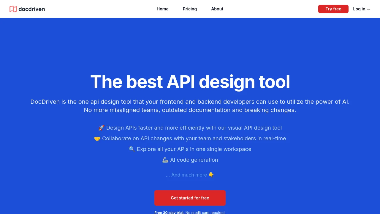 Screenshot of DocDriven website
